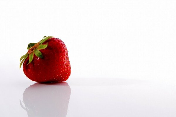 Strawberry minimalism or red on white