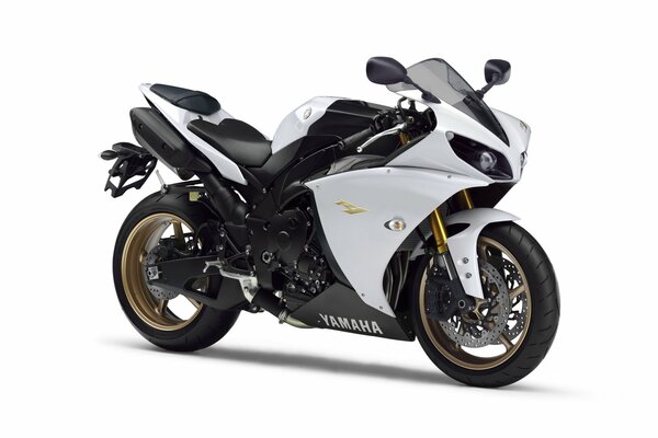 Moto sportiva in bianco e nero