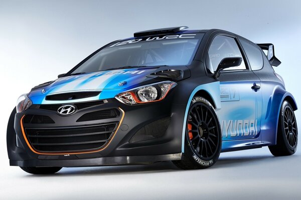 Hyundai blue sports car