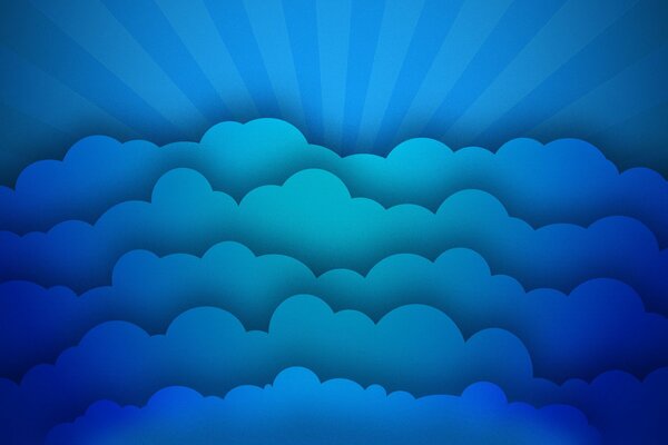 Applique de nuages bleus et bleus