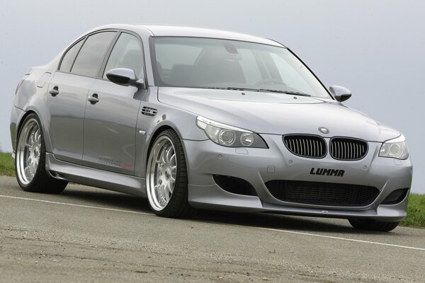 Beautiful grey BMW of the fifth series