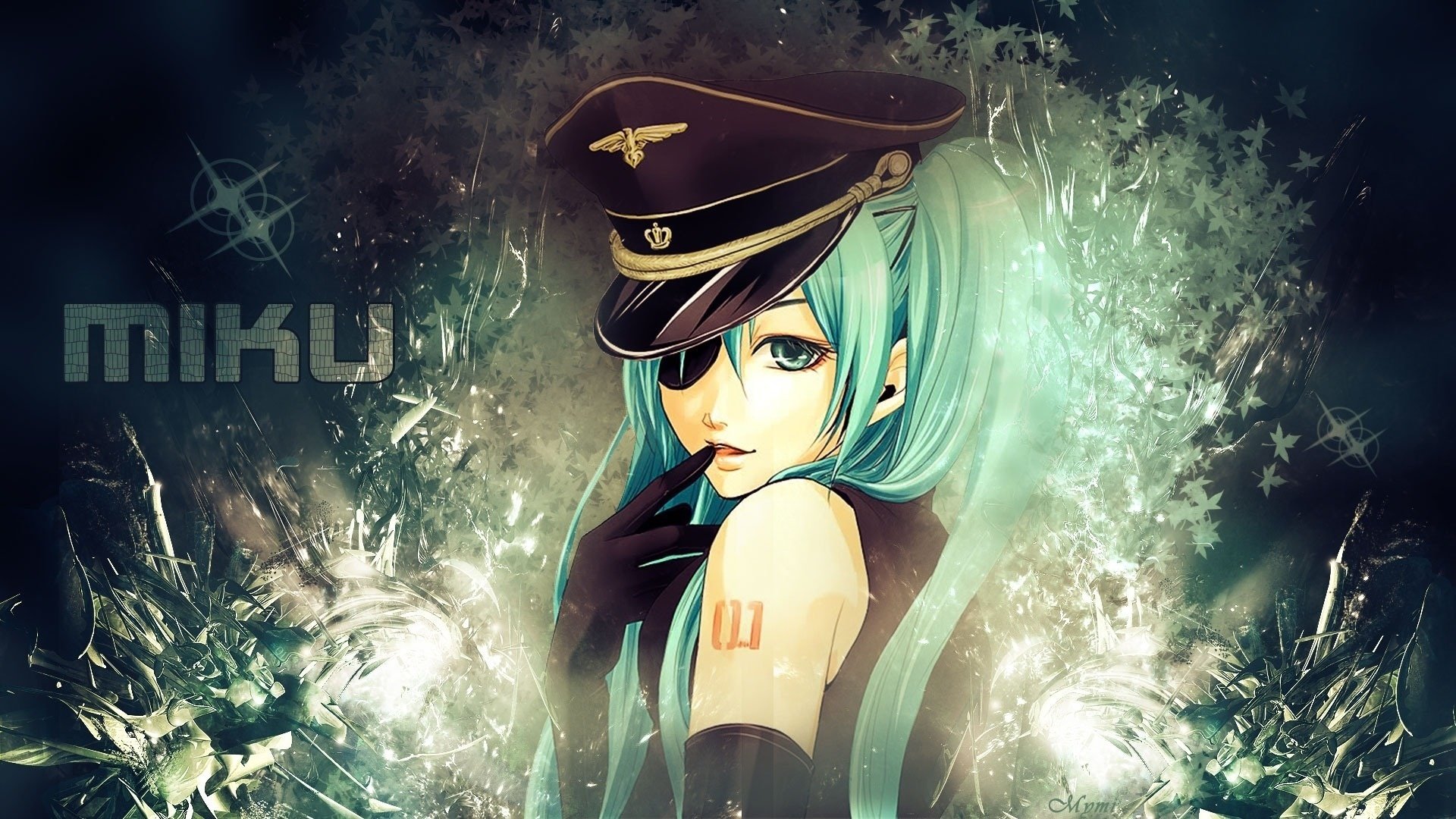 anime hatsune miku vocaloid chica gorra guantes dibujos chicas ojos chicas-a cara-a ojos-a retrato-a