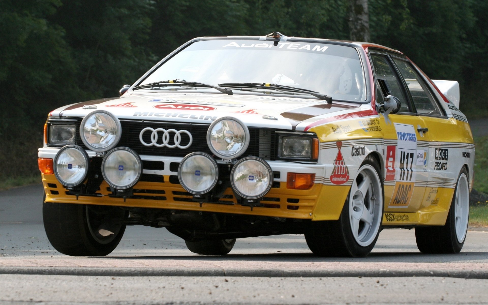 audi quattro gruppe b rallye-autos audi quadro front hintergrund