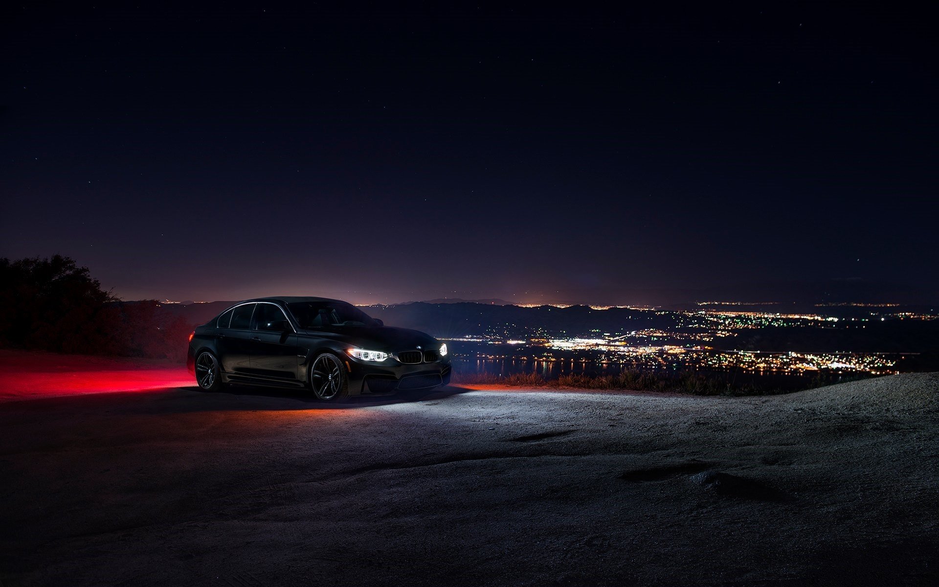 bmw m3 f80 nigth ligth black city car front sky