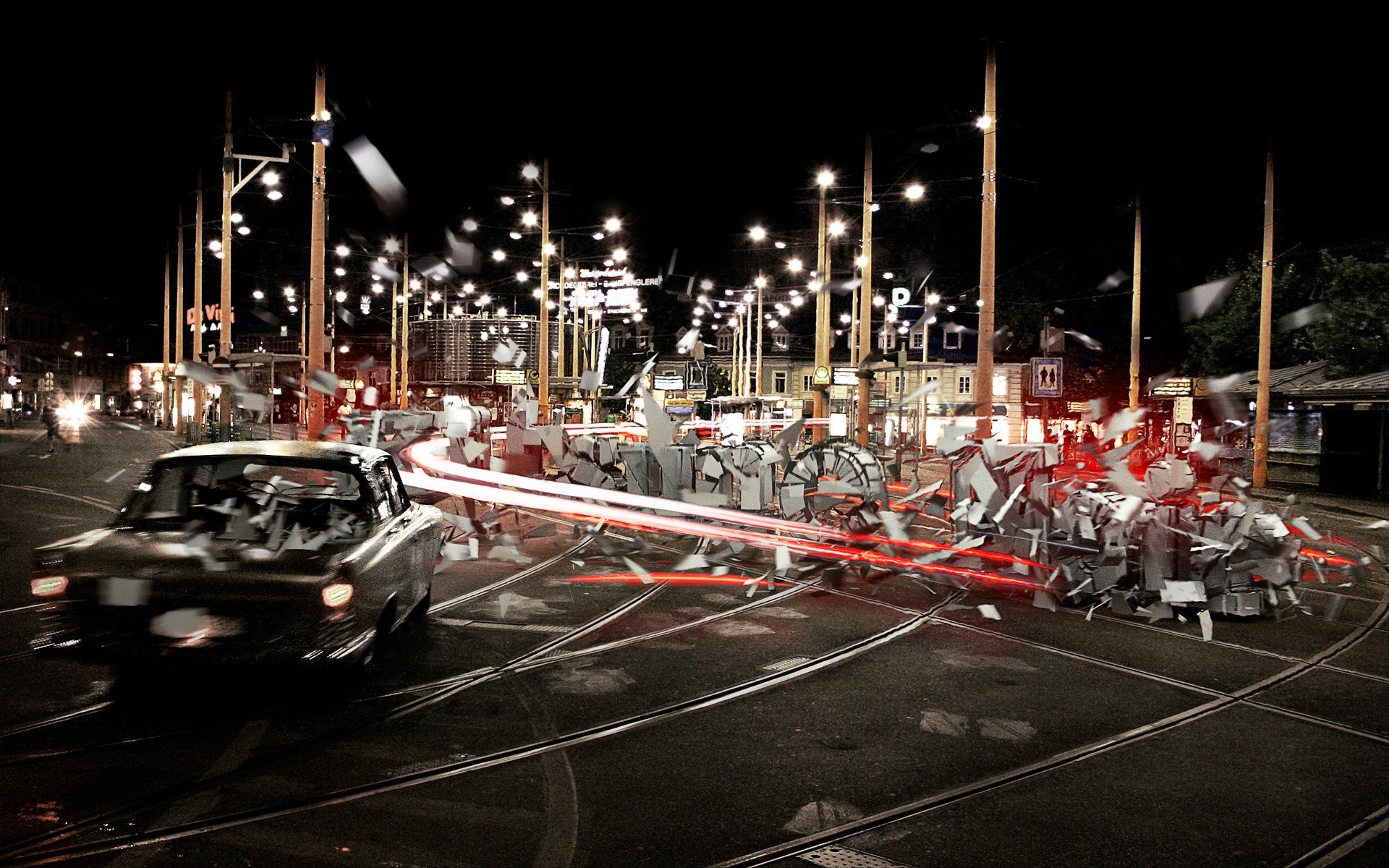 straße licht lichter verarbeitung