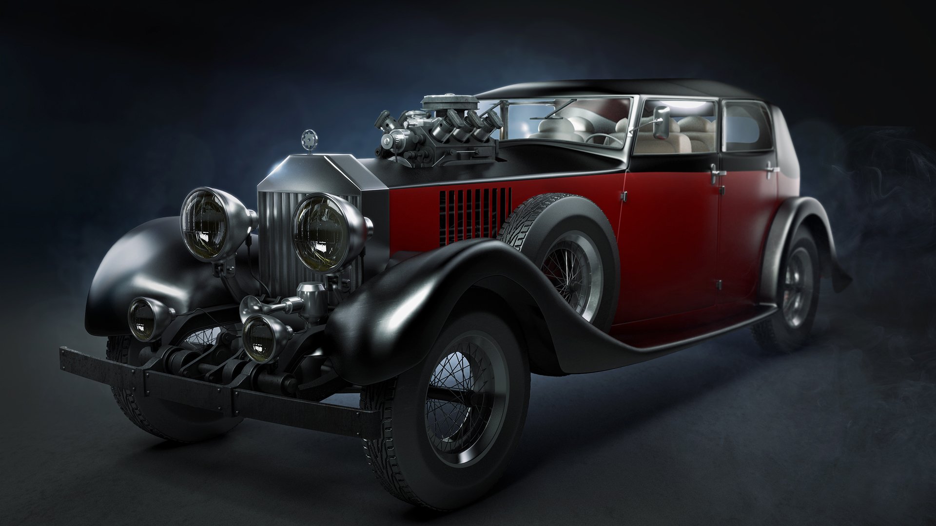 roadster auto classico vecchio rolls royce