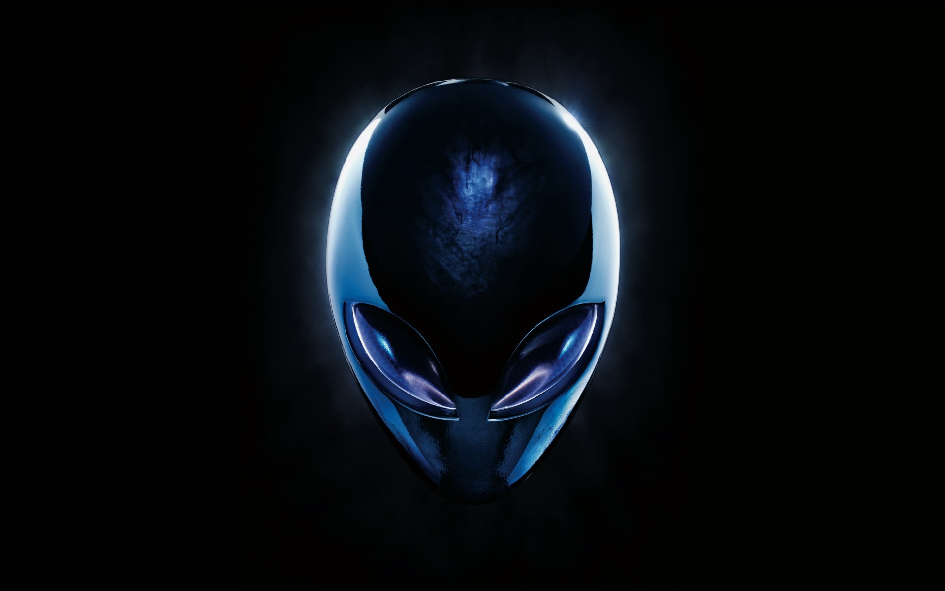 minimalism alienware ufo alien alien high-tech gray head eyes background logo fantasy cyborgs android