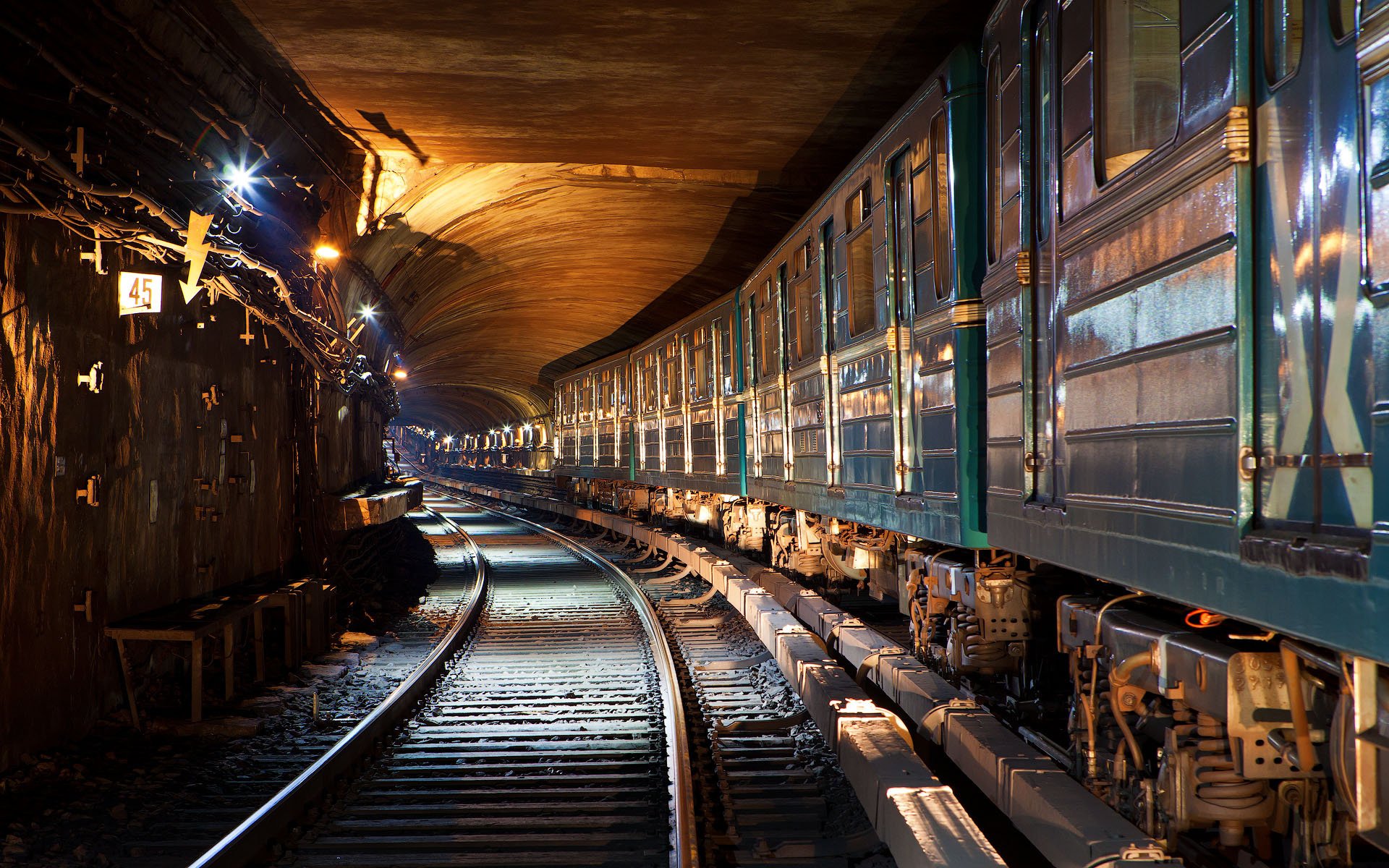 underground train tunnel light