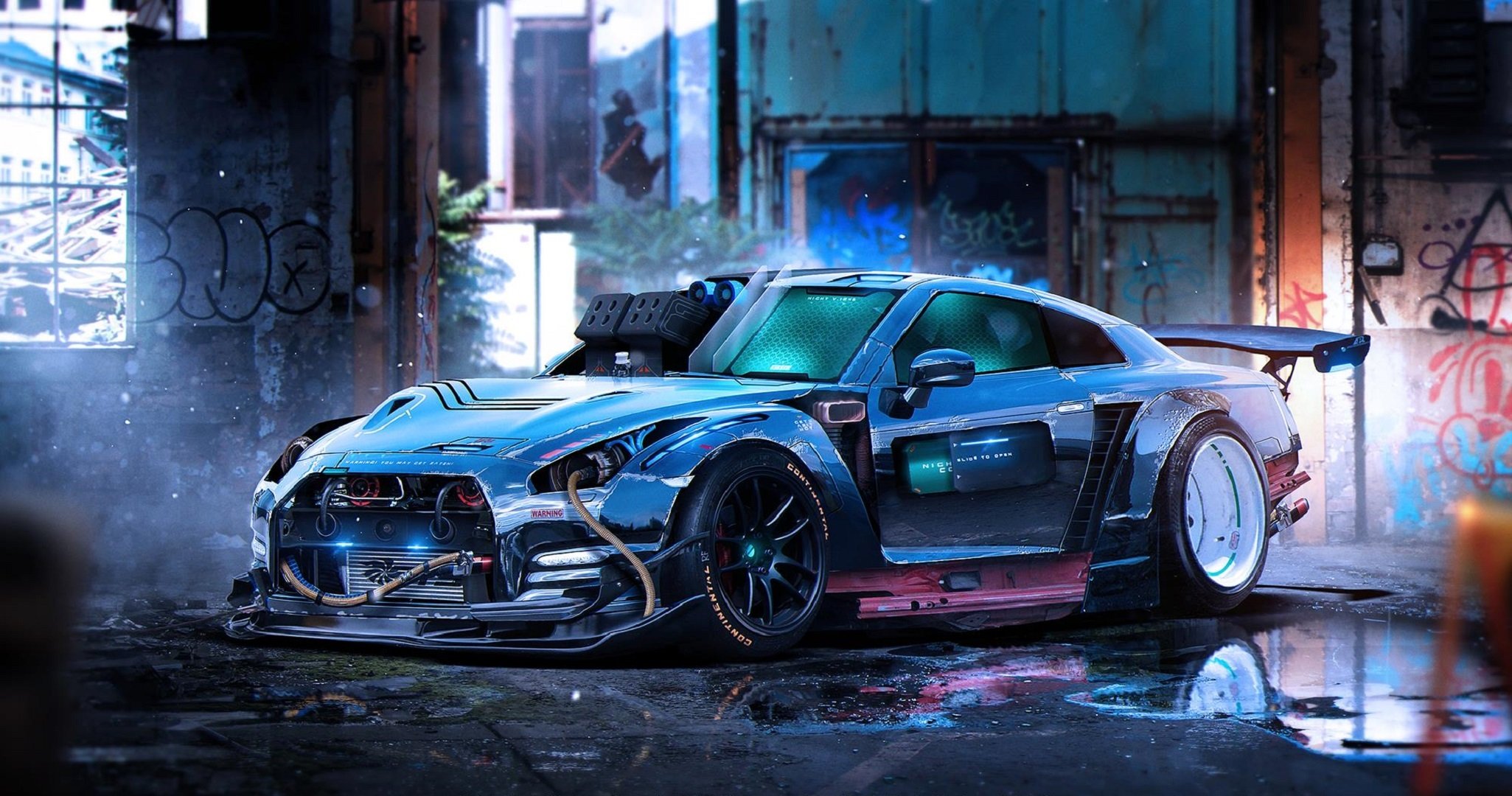 nissan gt-r r35 couleur sport voiture art par khyzyl salem