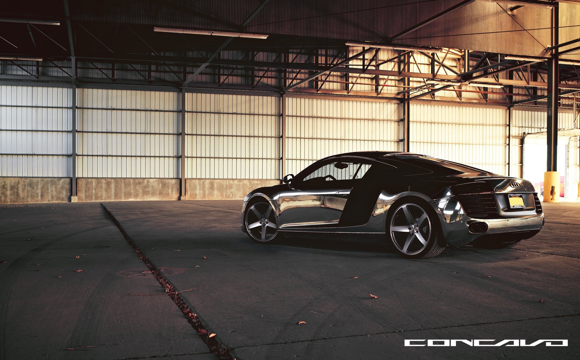 concavo колеса audi r8 хром cw-5 matte black обработанной поверхности корма