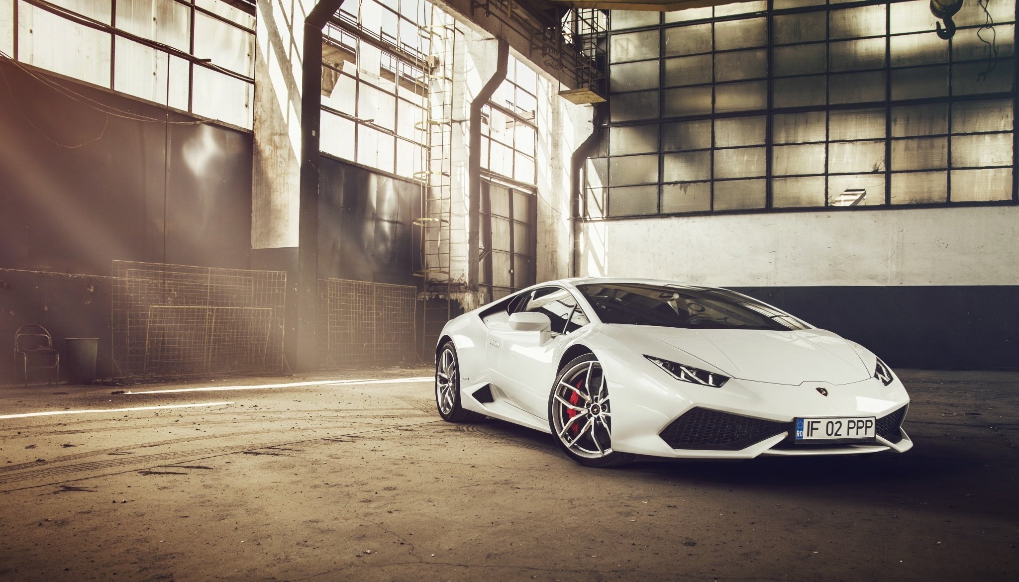 lamborghini huracan lp610-4 supersamochód biały przód