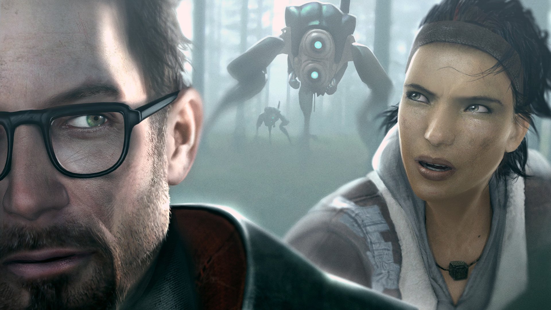 ministrider half-life 2 gordon freeman alix jäger brille männlich unrasiert grüne augen frau blick augen zeichnungen anime männer-a frauen-a