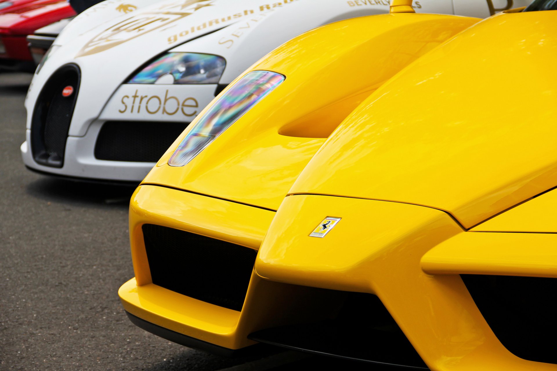 ferrari enzo bugatti veyron amarillo blanco superdeportivos ferrari bugatti