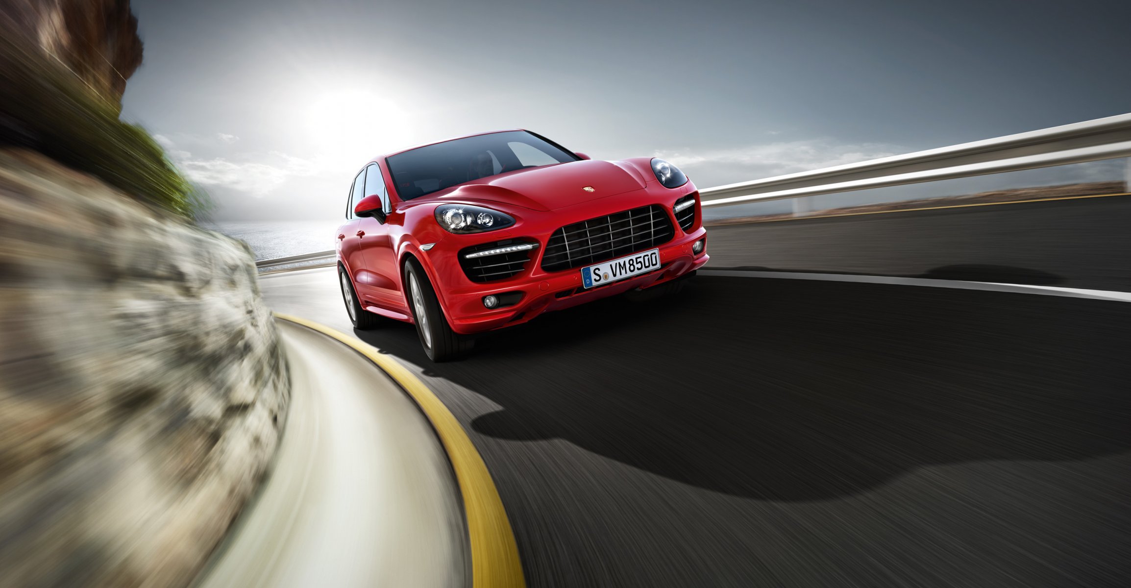 porsche cayenne jeep strada velocità rosso