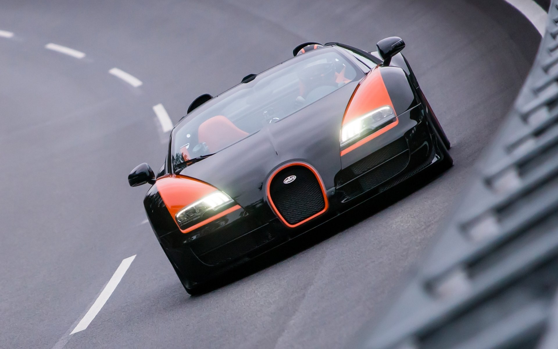 bugatti 16.4 veyron grand sport vitesse world record cars edition bugatti veyron supercar hypercar front turn background