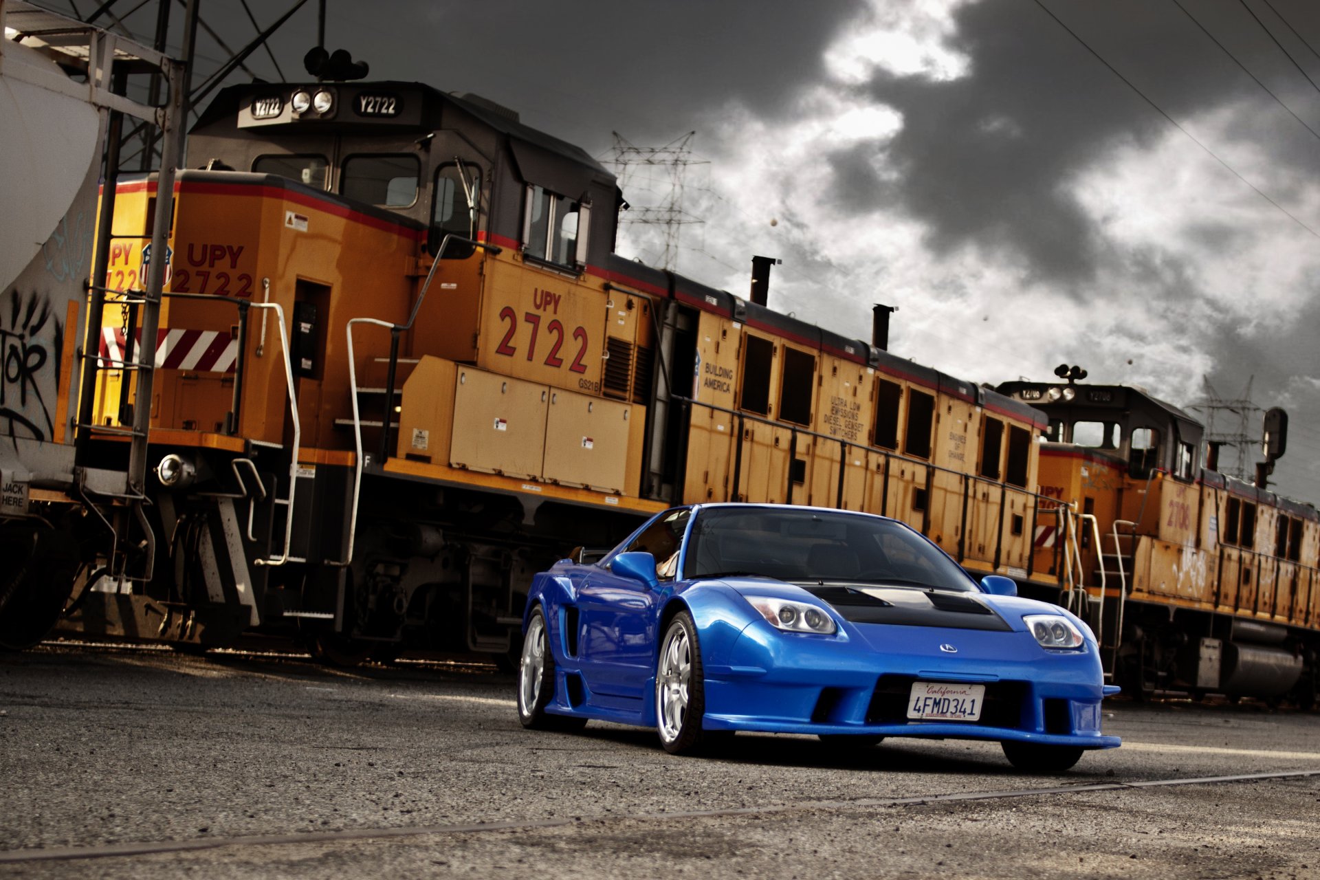 acura nsx blue railway acura blue train sky cloud