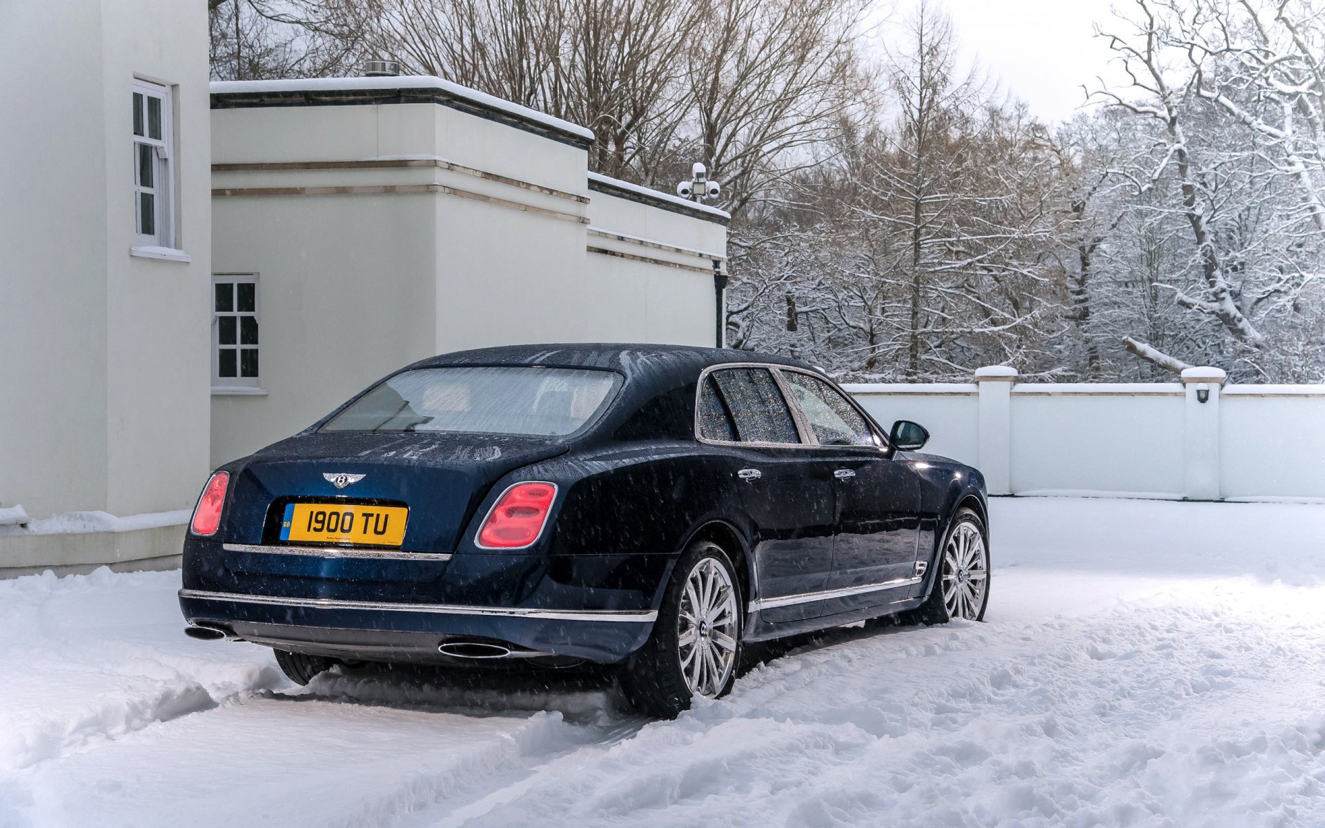 bentley mulsanne auto schnee winter schneefall blau luxus limousine