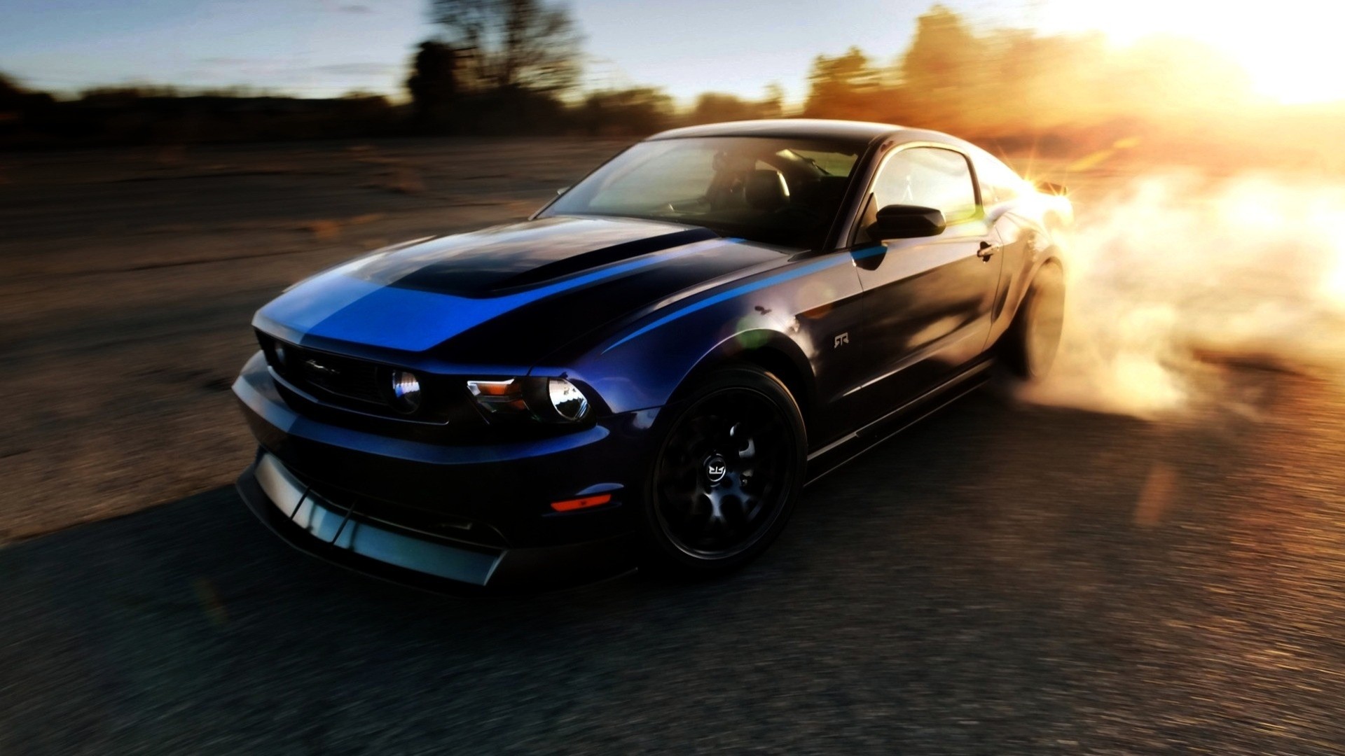 mustang voiture gris ford route