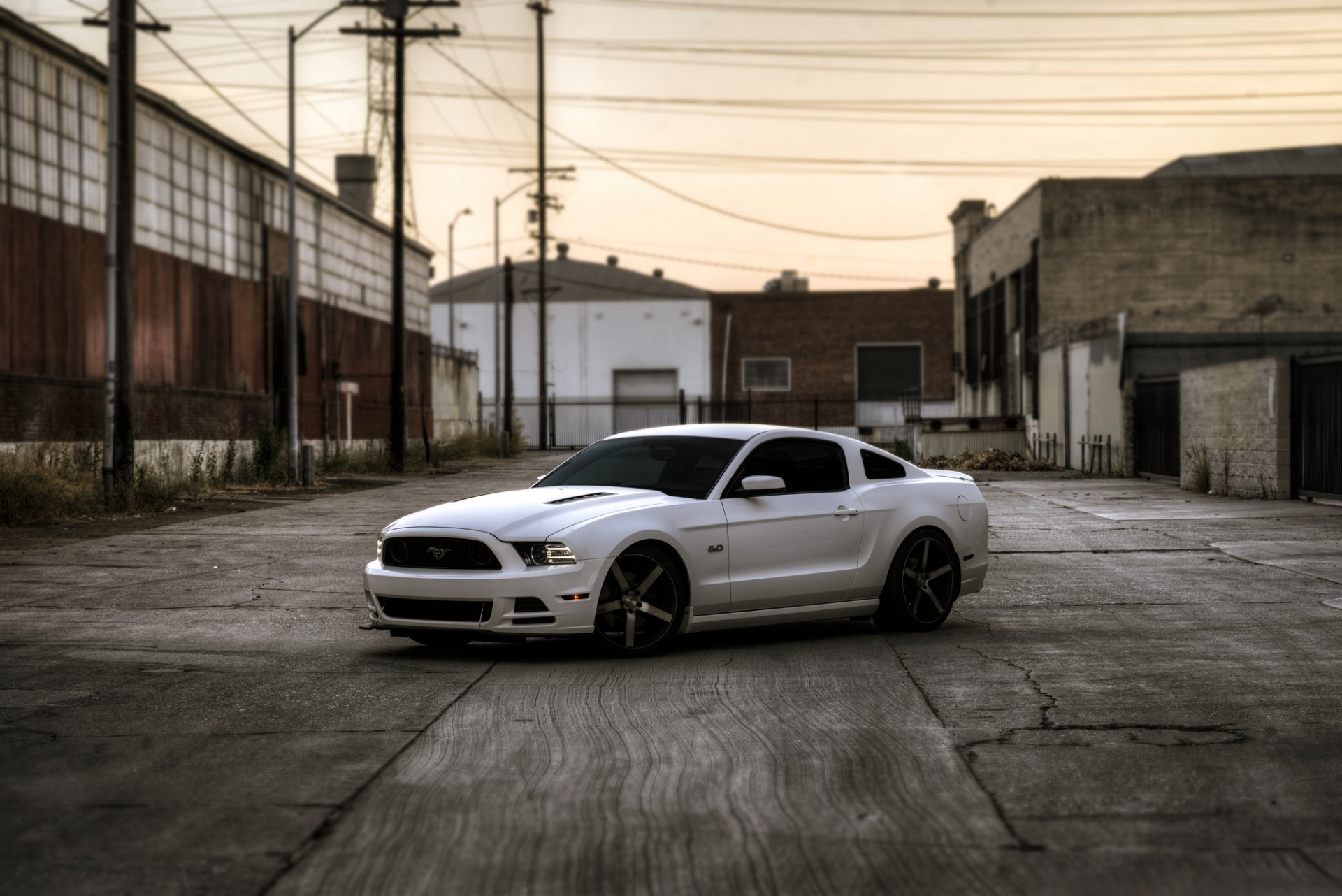 ford mustang gt blanc bâtiments piliers beaton crack