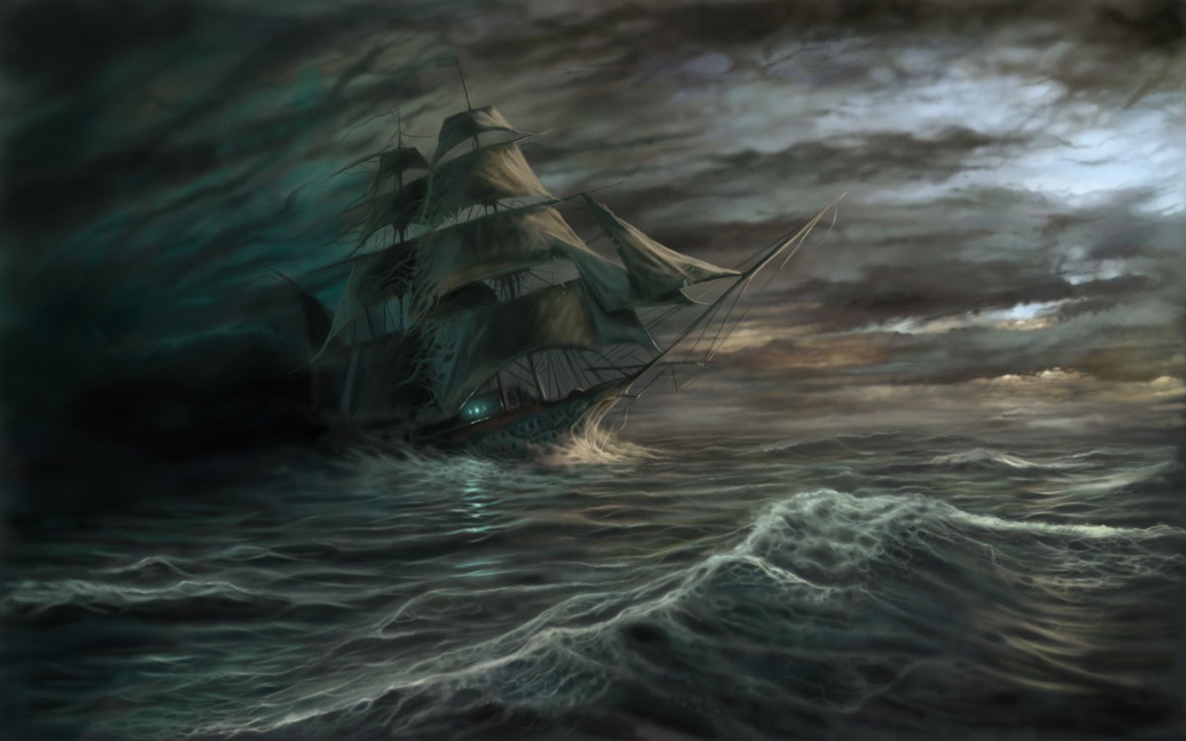 hip waves sea ghost storm clouds night storm hurricane darkness water sailboat