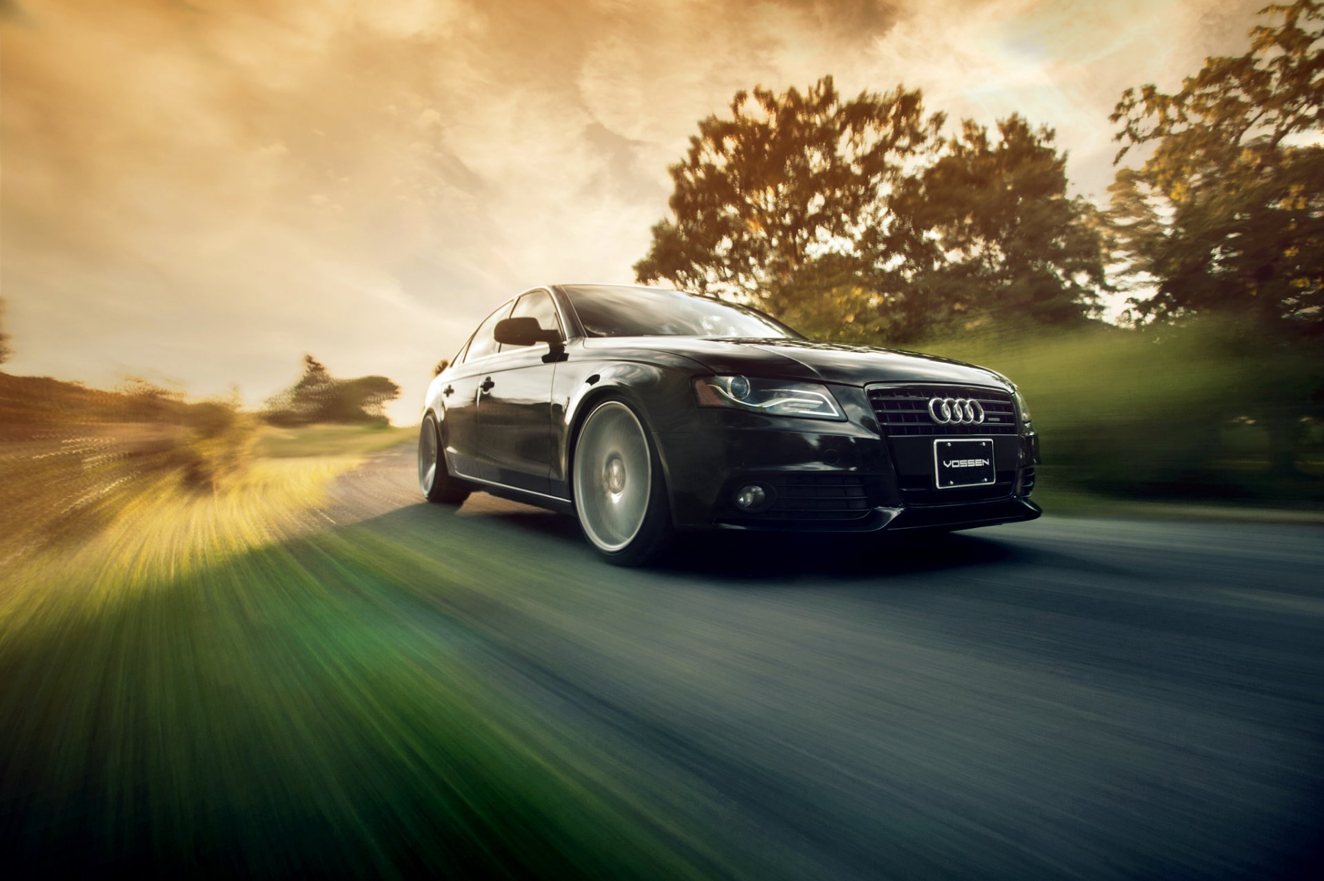 audi a4 b8 black ronaldo stewart vossen wheels speed motion