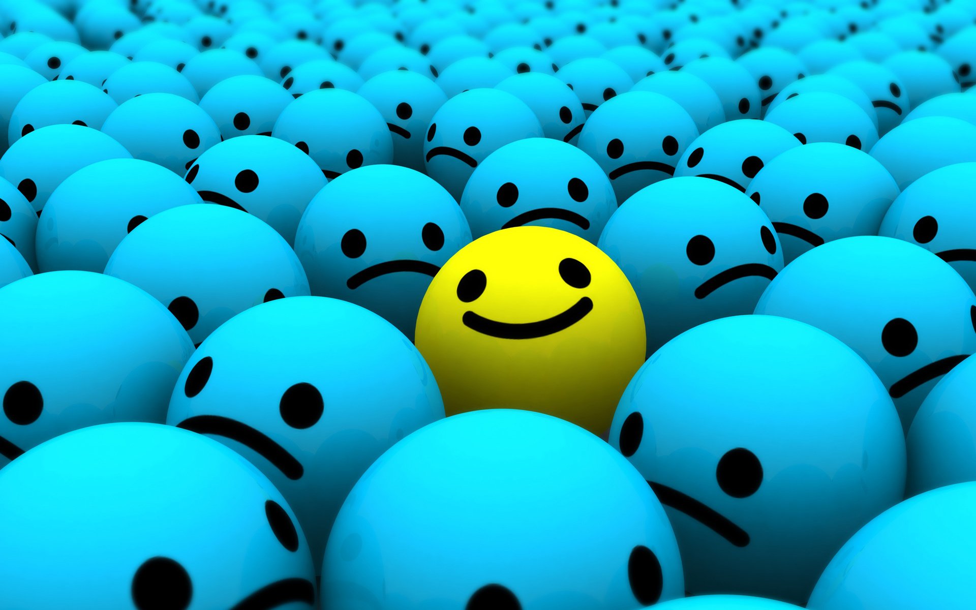 emoticon caratteristica emozione blu giallo palle sorriso tristezza gioia smiley positivo folla