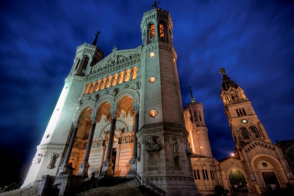 Church on the background of the night sky