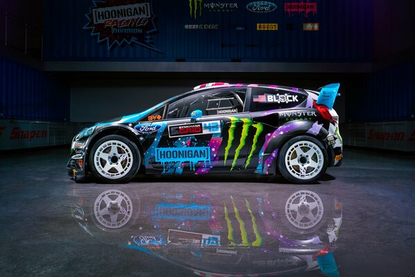 A car painted with graffiti, Ford Fiesta 2015