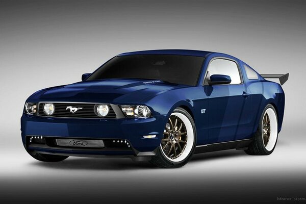 Mustang blu con montatura argentata