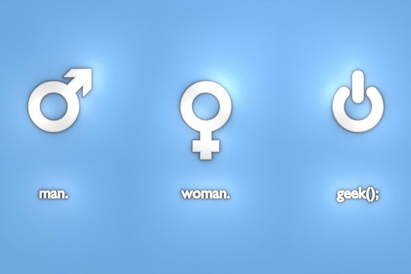 Geschlechtsspezifische Abzeichen für Männer, Frauen und Technologie