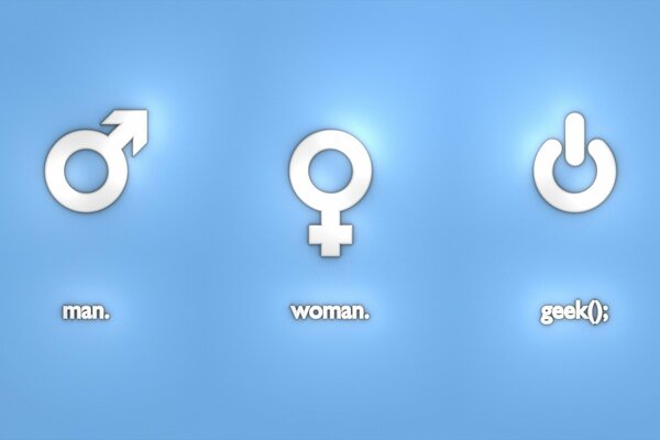 Insignias de género para hombres, mujeres y tecnología