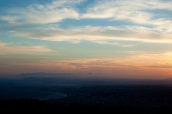 Panorama of early morning, dawn