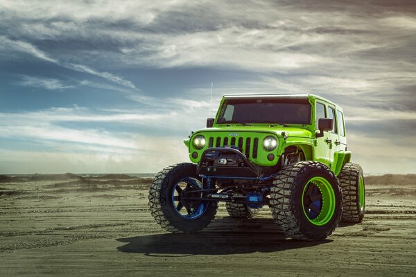 Jeep wrangler green adv1 on the track