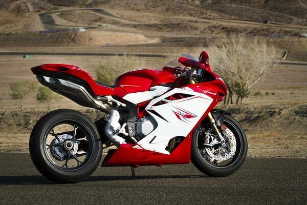 Motorcycle mv agusta f4 side view