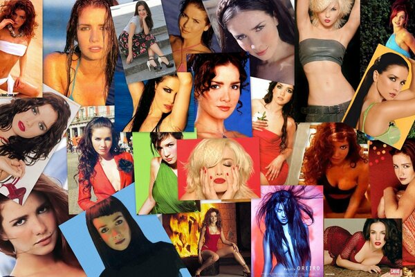 Collage della cantante latina Natalia Oreiro