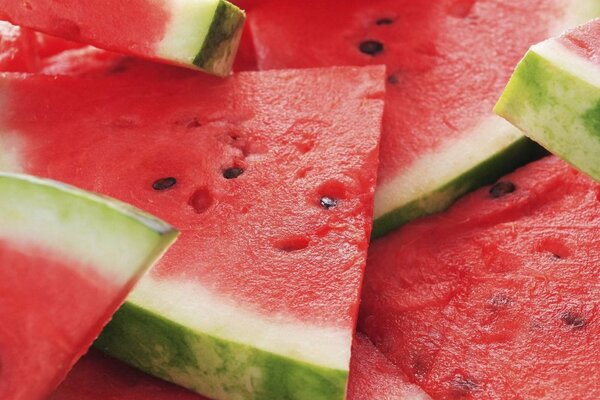 Red watermelon with black seeds