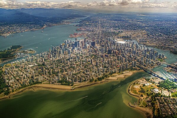 Buildings of Canada taken from above