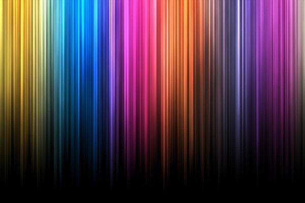 Tavolozza arcobaleno di spettro e strisce al neon