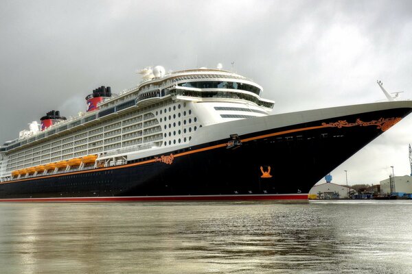 Cruise ship docks at the port