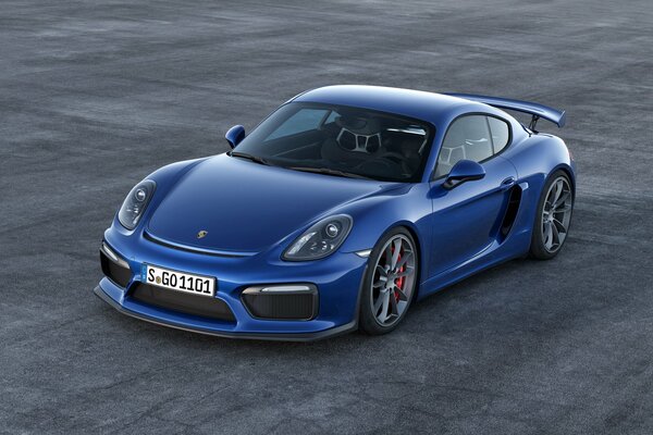 Porsche gt4 bleu voiture de sport