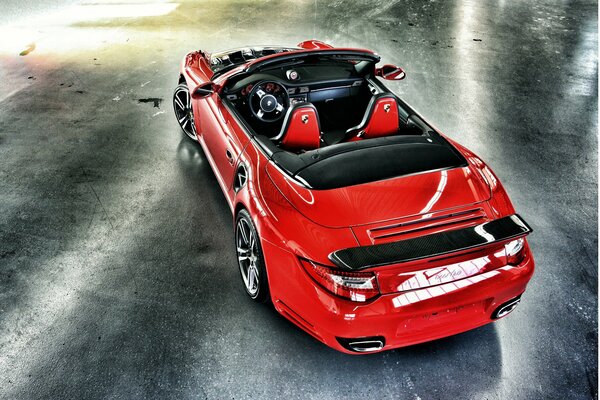 Red Porsche Convertible car