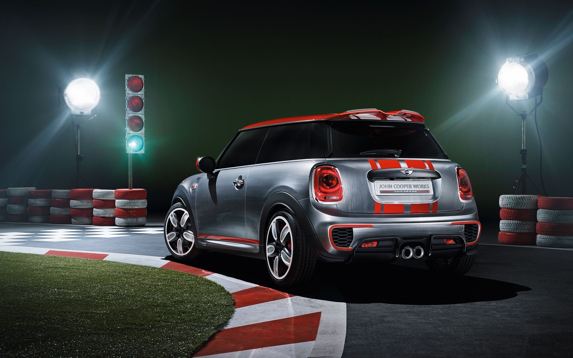 mini john cooper works konzept mini konzept halbdunkel rückansicht