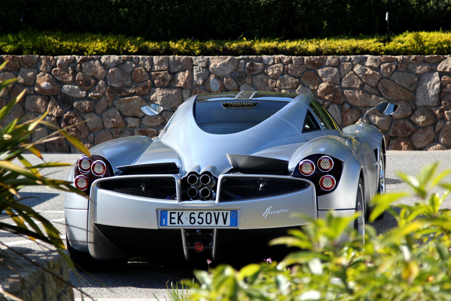 pagani huayra supercar silver back grass pagani huayra silver