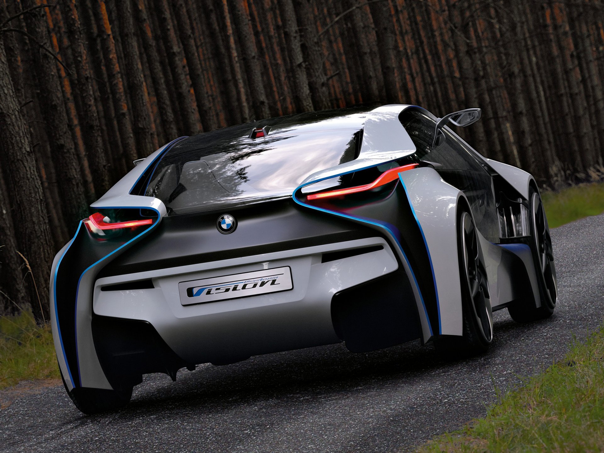 bmw vision efficientdynamics konzept konzept rückansicht auto bäume