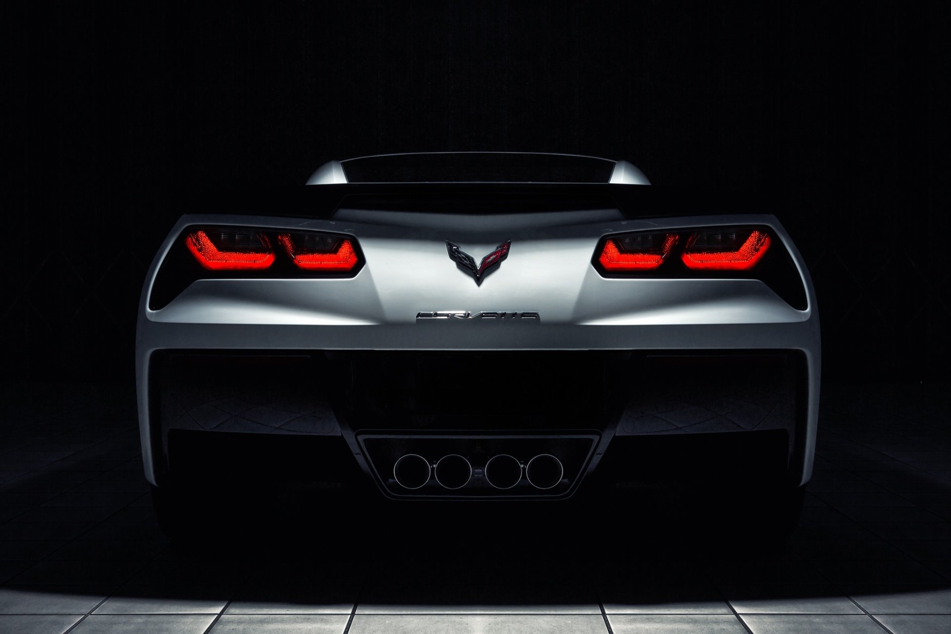 chevrolet corvette c7 stingray roadster blanco trasero