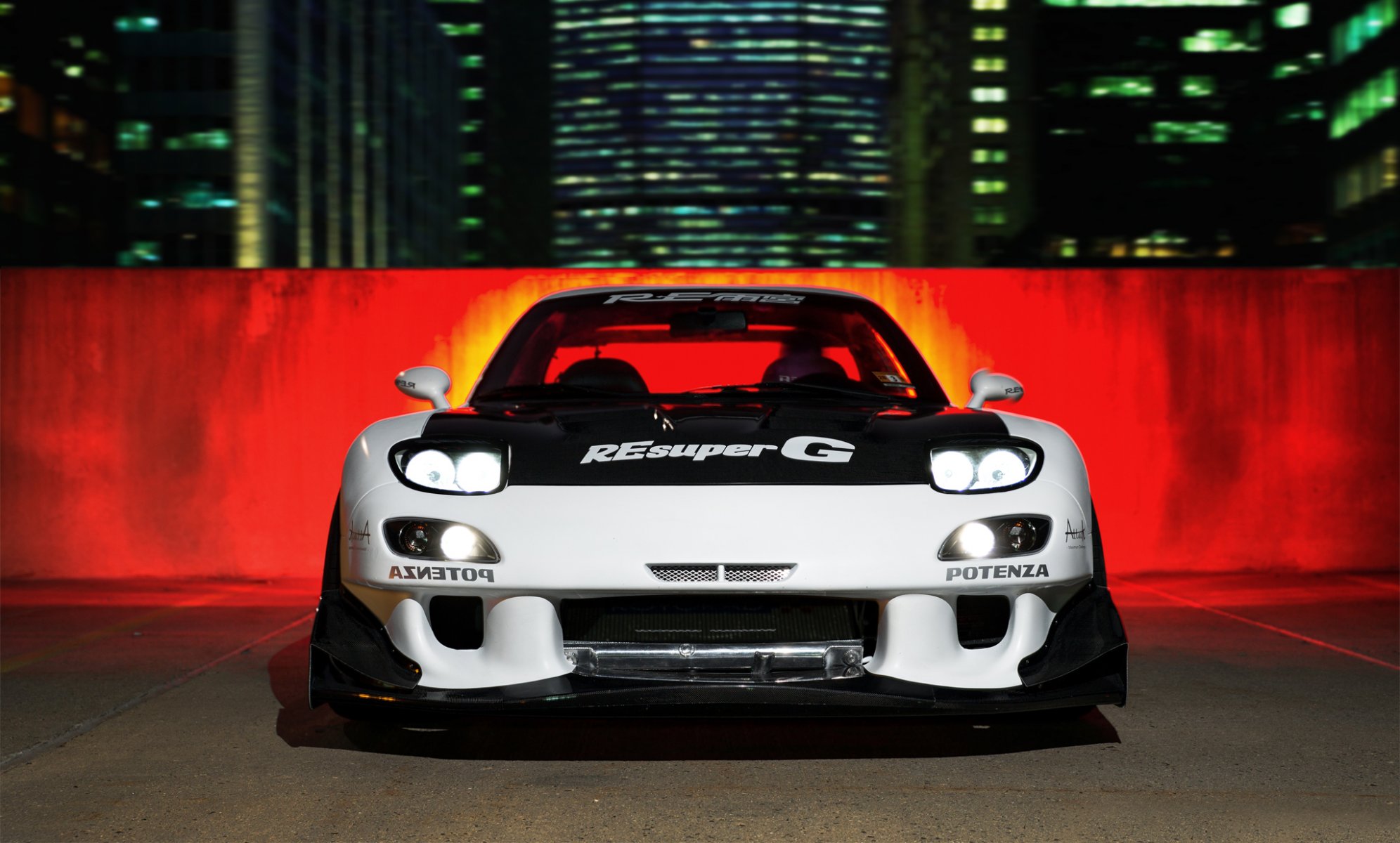 mazda rx-7 tuning coche noche rx7