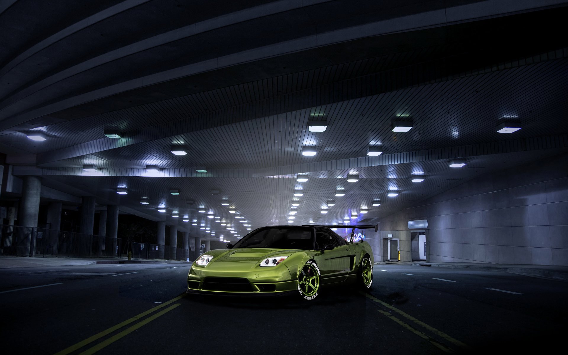 honda nsx car tuning green avtooboi