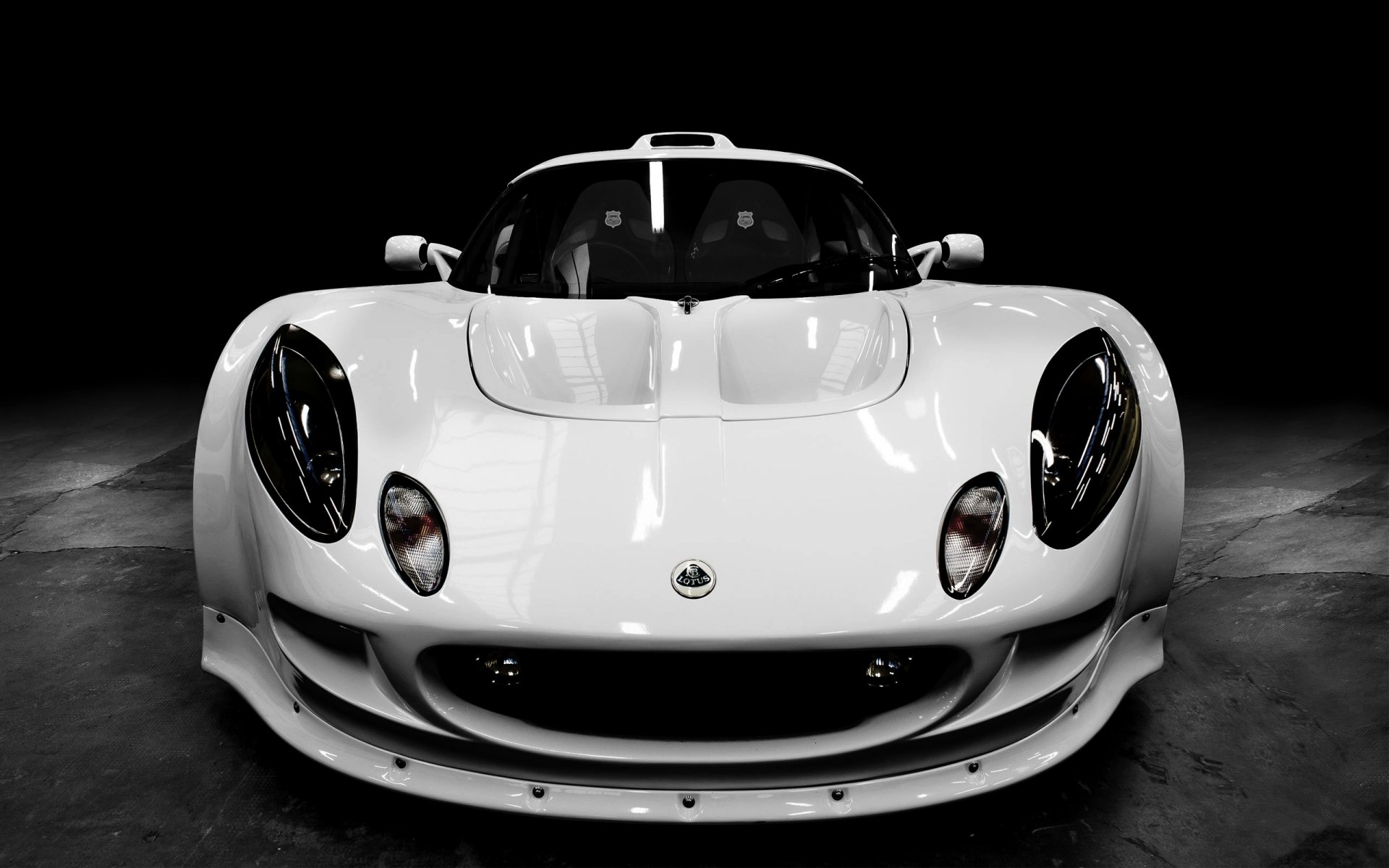 lotus exige extremos compuesto w coche deportivo blanco frente capó faros