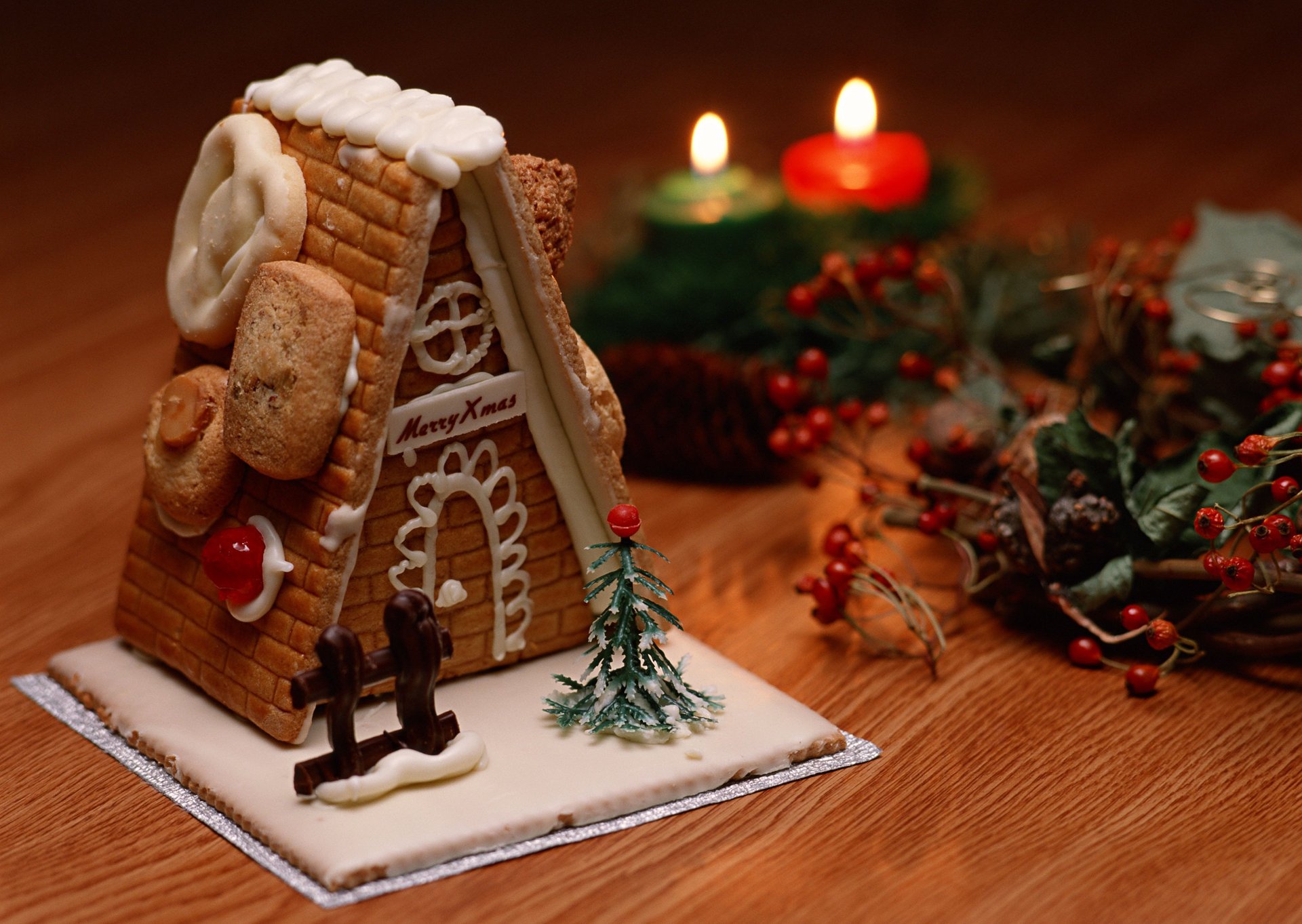 weihnachten handwerk kerzen haus neues jahr süßigkeiten beeren viburnum urlaub schokolade weihnachtsschmuck