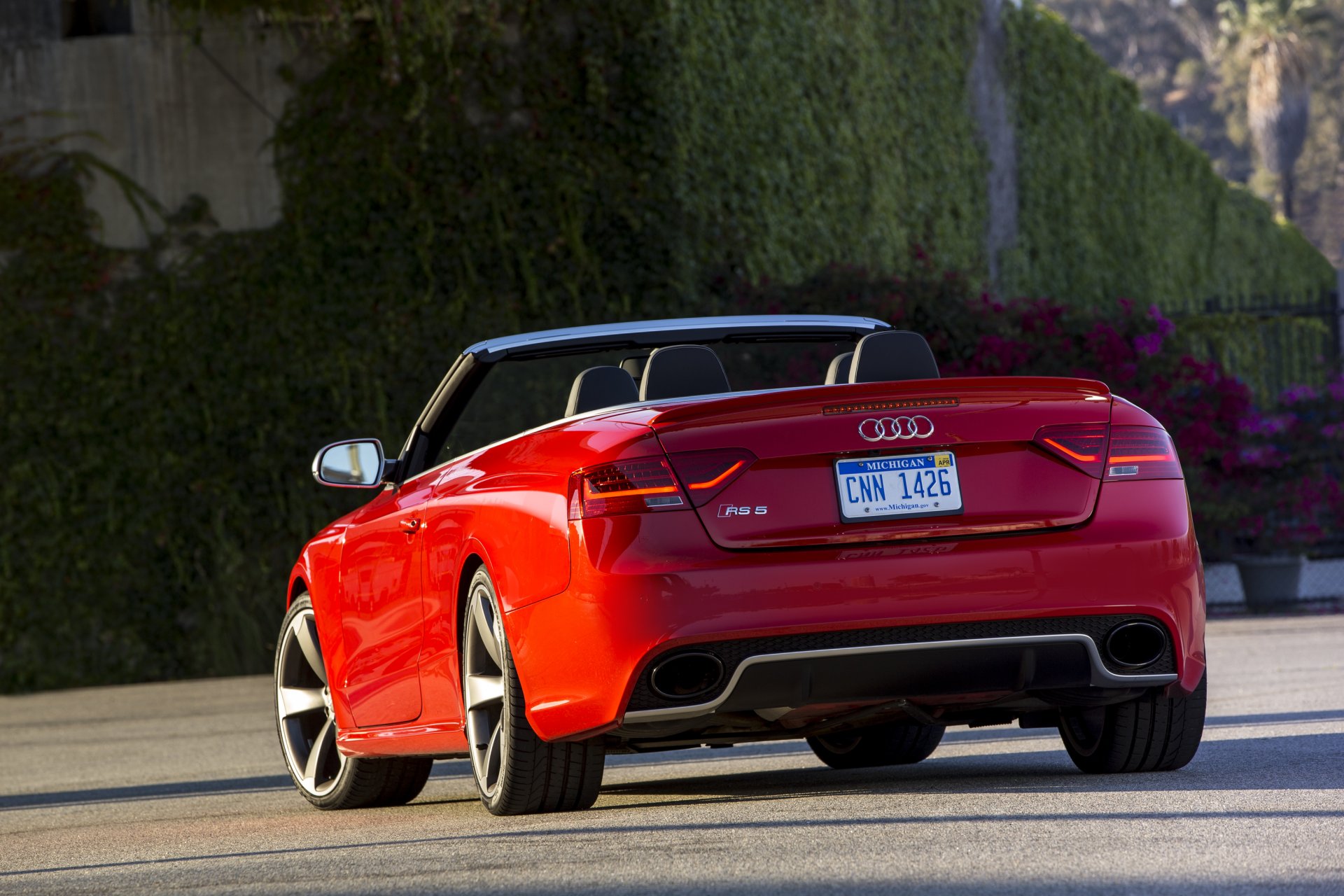 audi rs5 convertible red audi red